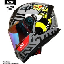 M-910 Bee Full Face Kask – Fiber, Güneş Vizörlü, Dot/ce Onaylı, Intercom Uyumlu