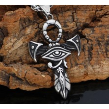 Daisy Shop Antik Eskitme Paslanmaz Çelik Eski Mısır Horus Göz Ra Kolye