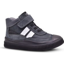 Marcus Erkek Çocuk Hakiki Deri Tek Cırtlı Füme Rengi Bot