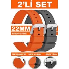 Trendburada 22mm Fossil-Welder-Wesse-Casio-Armani-Omega-Seiko-Tissot Saat Uyumlu Silikon Saat Kordonu Kayışı MR1