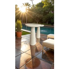 Simillo Home & Living 2’li Ahşap Mantar Model Yan Sehpa Seti – Krem Renk Sehpa Takımı