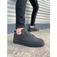 JY152 Cool Bağcıklı Keten Erkek Günlük Spor Klasik Ayakkabı Kst - Siyah