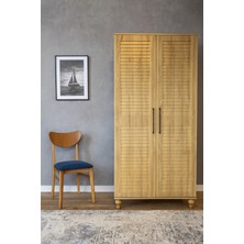 Pera Wood Genç Odası Dolabı | 2 Kapaklı | MDF Gövde | REHAU Panjur Kapak | Ağaç Ayaklı Şık Tasarım