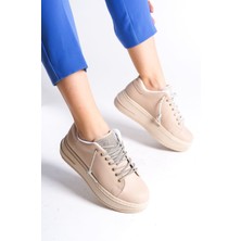 Della Bağcıklı Ortopedik Taban Taşlı Kadın Sneaker Spor Ayakkabı Ctt - Ten