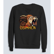 Kapüşonsuz Aslan Osmhn Baskılı Pamuklu Şardonsuz Sweatshirt
