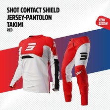 Shot Kırmızı Beyaz Jersey Pantolon Takımı