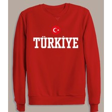 Türkiye Milli Takım Baskılı Pamuklu Erkek Sweatshirt
