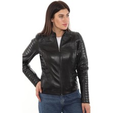 Hakiki Deri Siyah Cambio Kadın Ceket