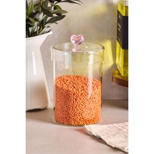 Şeffaf 950 ml Borosilikat Cam Kavanoz, 10X15 Cm, Şık ve Dayanıklı Tasarım