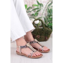 Fort Guja 24Y150-38 Anatomik Rahat Kaymaz Taban Taşlı Kadın Sandalet