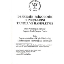 Depremin Psikolojik Sorunlarını Tanıma ve Hafifletme  - Türk Psikologlar Derneği Deprem Özel Çalışma Grubu