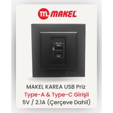 Makel USB Priz | Type-A & Type-C Girişli | 5V / 2.1A