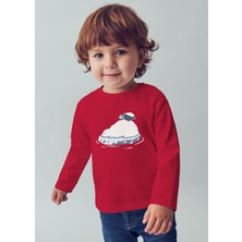 Mayoral Erkek Bebek Baskılı Sweatshirt Kırmızı