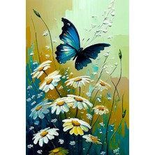 Aden Dekoratif Kelebek ve Çiçek Temalı Kanvas Tablo