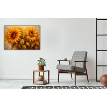 Aden Dekoratif Sarı Çiçekler Kanvas  Tablo