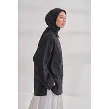 Italyan Jakar Kazayağı Desen Eşarp - Siyah