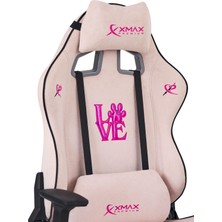 / Rio Balerion Love Serisi Terletmez Kadife Kumaş Pembe Gaming Oyuncu Koltuğu / 120 kg Taşır