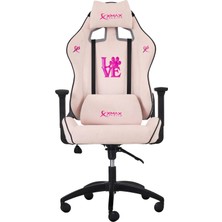/ Rio Balerion Love Serisi Terletmez Kadife Kumaş Pembe Gaming Oyuncu Koltuğu / 120 kg Taşır