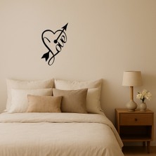 Romantik Kalp ve Yazı Tasarımlı Mdf Duvar Tablosu - DROPX5717-7082