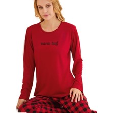 Luccia Kadın Pijama Takımı Uzun Kollu Pamuklu Kumaş  S–2xl