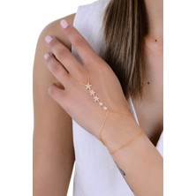 Gümüş Rose Zirkon Taşlı Kayan Yıldızlar Şahmeren SGTL13003ROSE