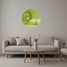 Sırıtkan Yüz Ifade Dekoratif Altın Aynalı Tablo - 3mm  - DROPX3779-2969