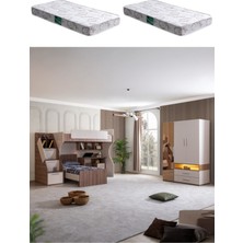Ranza, Milano Genç Odası Takımı Çalışma Masalı Ranza 3 Kapaklı Dolap 2 Adet Comfort Yatak