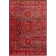 Eko Halı Pietra Pta 20 Red Sıcak Renk Geçişli Etnik Desenli Yumuşak Dokulu Makine Halısı