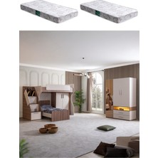 Ranza, Milano Genç Odası Takımı Dolaplı Ranza 3 Kapaklı Dolap 2 Adet Comfort Yatak