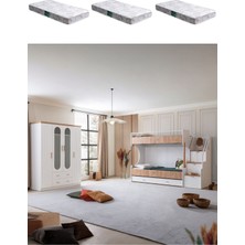 Ranza, Vita Bohem Yavrulu Ceviz Ranza 4 Kapaklı Dolap 3 Adet Comfort Yatak