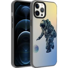 Apple iPhone 12 Pro Max Kılıf Desenli Vlmr Dragon Sert Kapak-Astronot