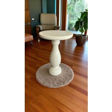 Simillo Home & Living Tekli Ahşap Mantar Sehpa – Krem Renk Şık Yan Sehpa Modeli