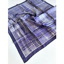 Levidor Tivil Saf Ipek Eşarp 49689 Mor Karışık Desen