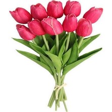 Yapay 10'lu Islak Lale Buketi Gerçeksi Doku Düğün Nişan Söz Kız Isteme Çiçeği