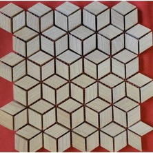 3 Boyutlu Masif Ahşap Karo Kahverengi, Şık ve Doğal Zemin Kaplama Seçeneği