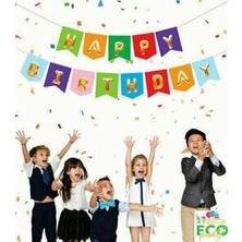 Eco Uzar Yazı ''happy Birthday'' – Renkli Zemin Gold Yazılı