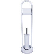 Maxiflow Klozet Fırça & Kağıtlık Ayaklı Set 80CM Beyaz