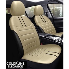 Fiat Regata Station Wagon 1984–1990 Colorline Elegance Serisi Deri Bej Siyah Koltuk Kılıfı