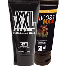 Hotxxl 50 ml Cream Men Hardener Delayer Enlarger Krem + Eroboost Erkeklere Özel Boyut Kremi BKN1EK357