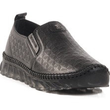 Siyah Hakiki Deri Kadın Casual Ayakkabı 25401002Y Z