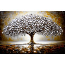 Aden Dekoratif Gri Ağaç Kanvas Tablo