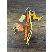 Gülümse Gel Çanta Charm ve Anahtarlık Seti Çikolatalı Çikolata Köpek Detaylı Çanta Charm ve Labbubu Anahtarlık Çanta Süsü