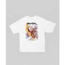 Avatar The Last Airbender Dizi Baskılı Unisex Oversize Anime Tişört