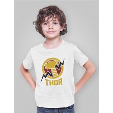Tasarım Thor Çekiç Baskılı Unisex Avengers Çocuk Tişört (1-12 Yaş)