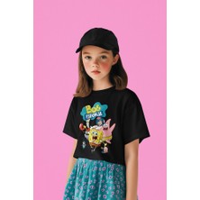 Süngerbob Karakterler Baskılı Unisex Çizgi Film Çocuk Tişört (1-12 Yaş)