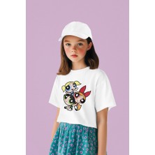 Power Puff Girls Baskılı Unisex Çizgi Film Çocuk Tişört (1-12 Yaş)