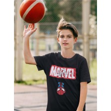 Spider-Man Baskılı Unisex Marvel Örümcek Adam Çizgi Film Çocuk Tişört (1-12 Yaş)