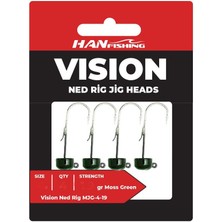 Han Fish Vision Ned Rig Moss Green Jighead
