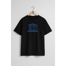 Oversize Unesco Dünya Miras Göğüs Tasarımlı Unisex T-Shirt