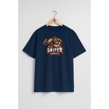 Oversize Sniper Shooter Göğüs Tasarımlı Unisex T-Shirt